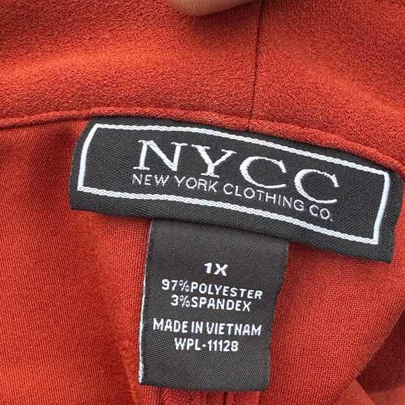 NYCC burnt orange/rust colored sweater with pockets / 1X / Excellent condition - Picture 9 of 9